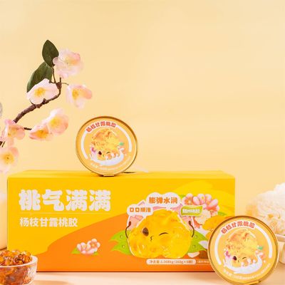 Bom preço ODM Mango Pomelo Sago Branco da Neve Fungo Pêssego goma de sobremesa Caixa de presente portátil on-line